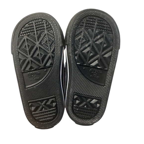 Converse All Leather Black with White Stitching Sneakers Shoes Toddler 5 - Picture 3 of 6